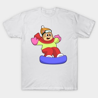 Bear at Snowboarding with Snowboard T-Shirt